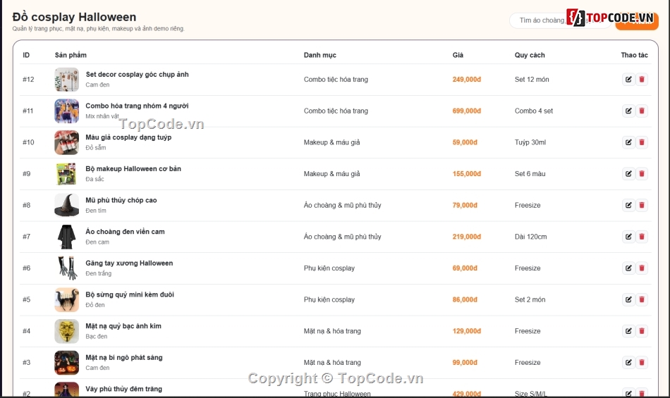 Halloween,đồ án website,bán web